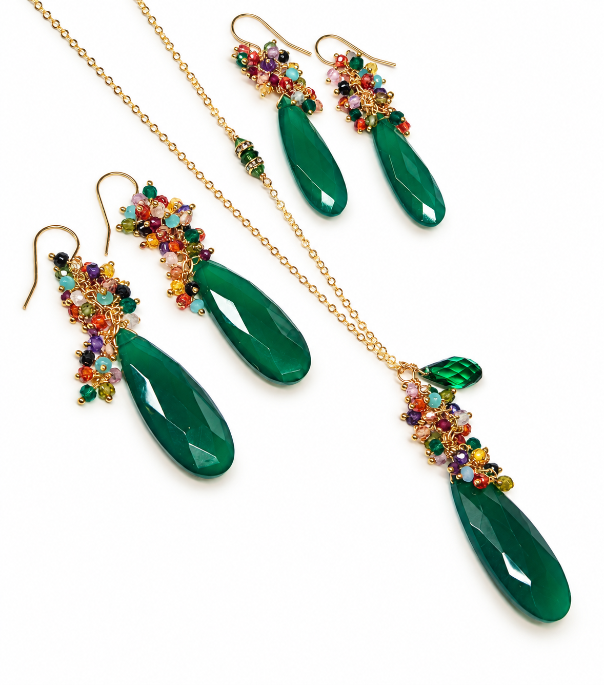 Emerald Edition long green onyx necklace