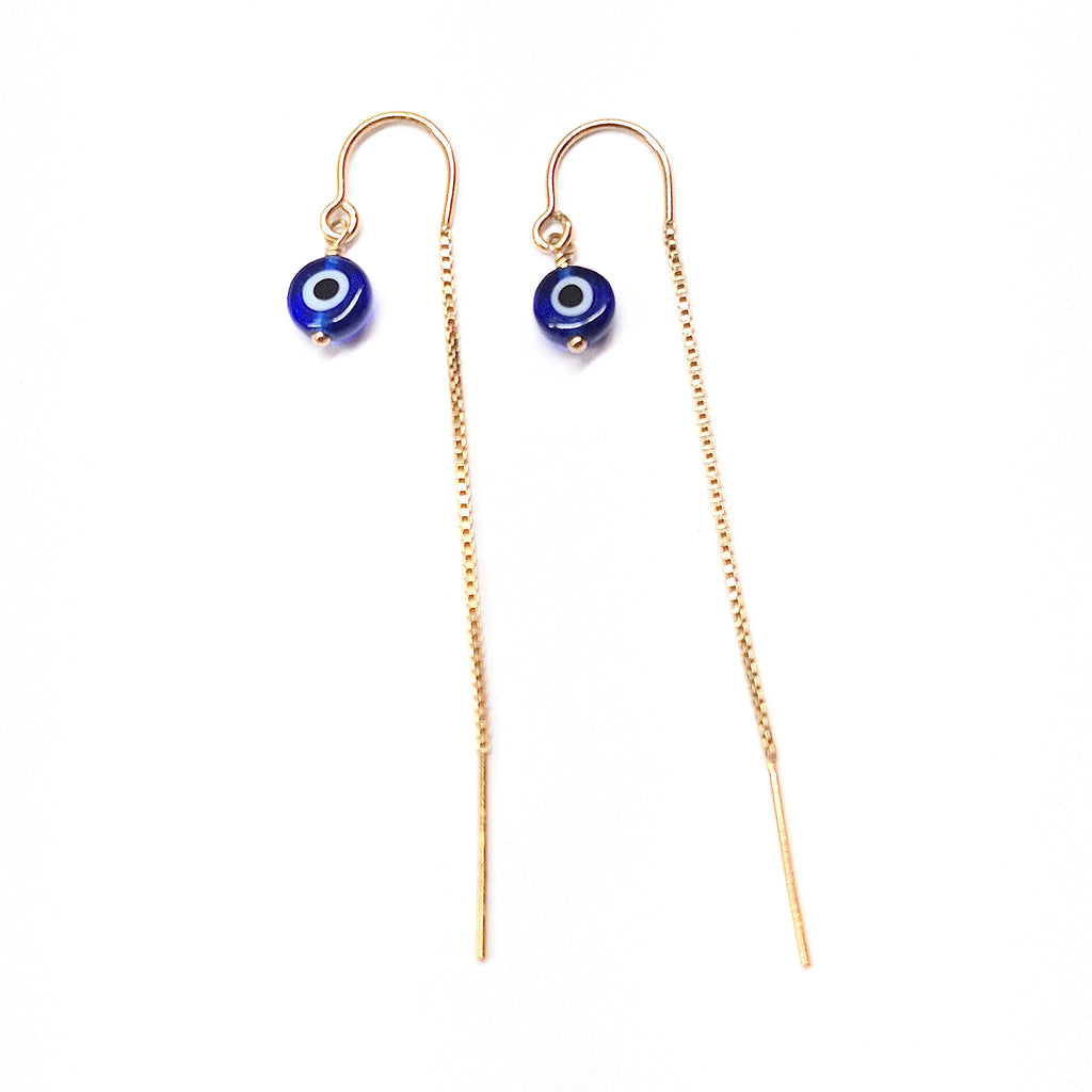 Evil Eye threader earrings