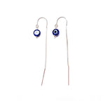 Evil Eye threader earrings silver