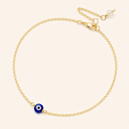 Evil eye gold filled anklet