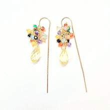Load image into Gallery viewer, Crystal Droplet Festival Threader earrings
