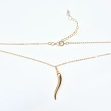 Load image into Gallery viewer, Italian Horn Necklace: silver or gold
