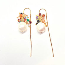 Load image into Gallery viewer, Crystal Droplet Festival Threader earrings
