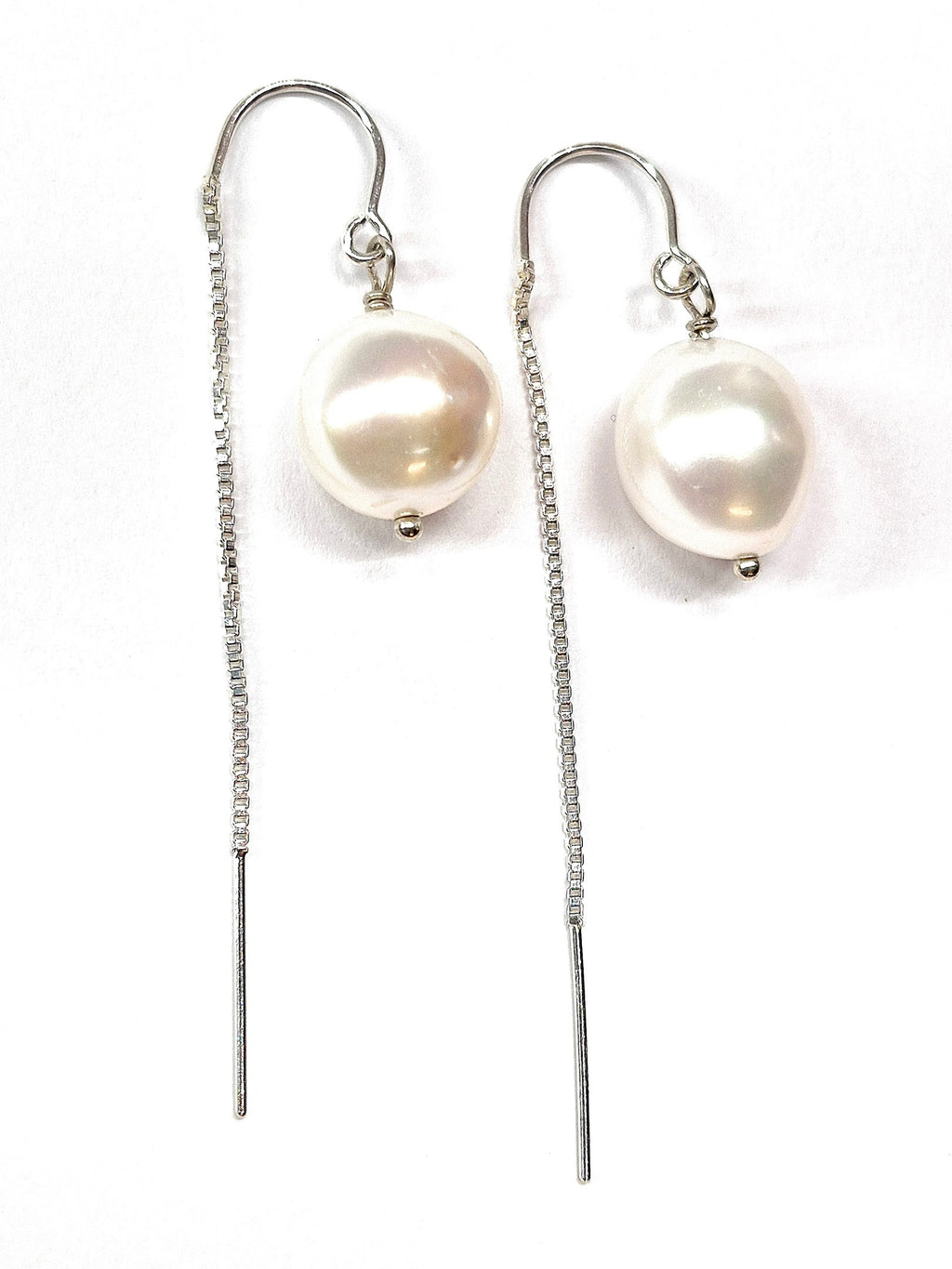The Smooth Baroque Pearl Threader Earrings