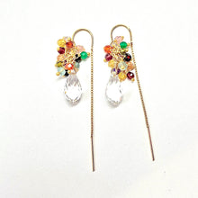 Load image into Gallery viewer, Crystal Droplet Festival Threader earrings
