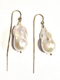The Large Baroque Pearl Threader Earrings