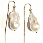 The Large Baroque Pearl Threader Earrings