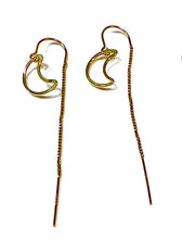 Load image into Gallery viewer, Crescent Moon thread earrings
