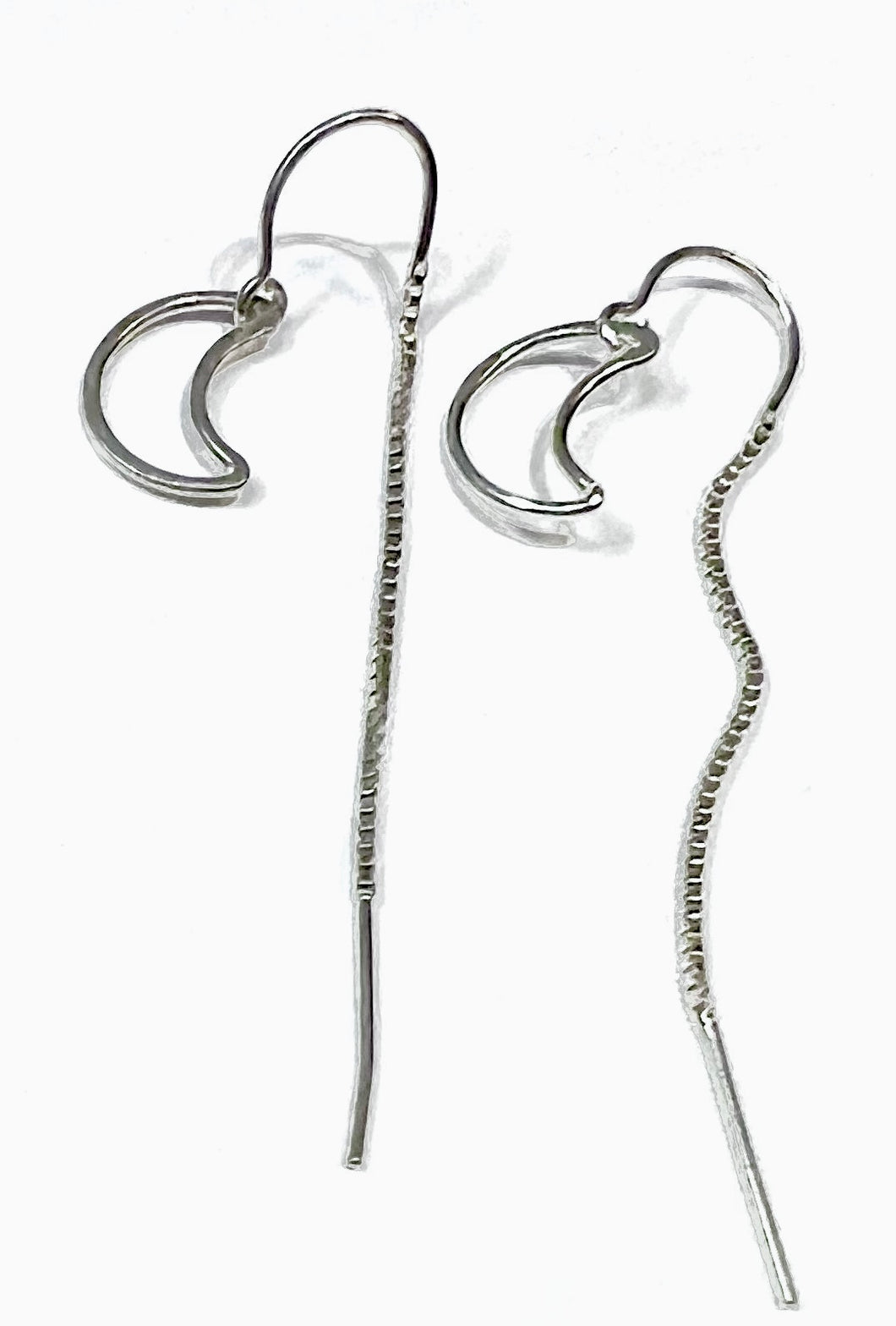Crescent Moon thread earrings