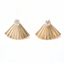 Load image into Gallery viewer, Gold Filled Ear_jacket_ with Swarovski stud 
