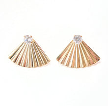 Load image into Gallery viewer, Gold Filled Ear_jacket_ with Swarovski stud earrings
