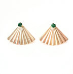 Gold Filled Ear_jacket_ with emerald green Swarovski stud