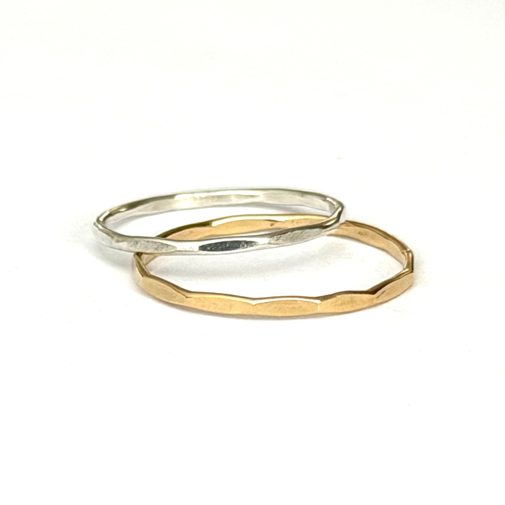 Waterproof Hammered Stacking Ring