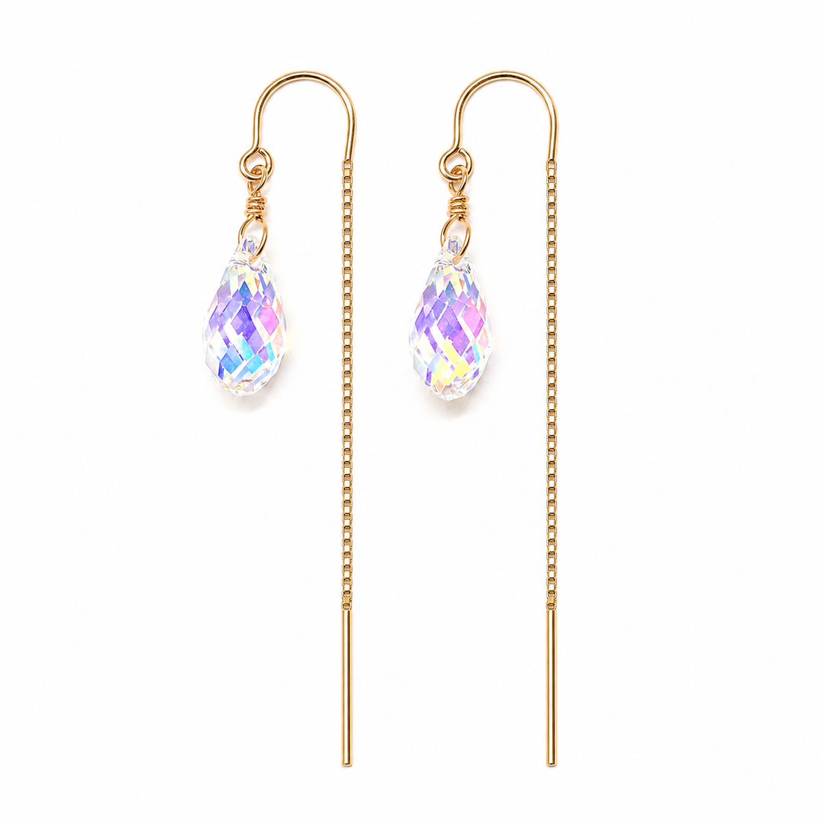 Swarovski Crystal Droplet Threader Earrings