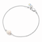 Keshi Bracelet on silver cable chain