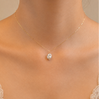 Keshi gold filled pearl chocker necklace