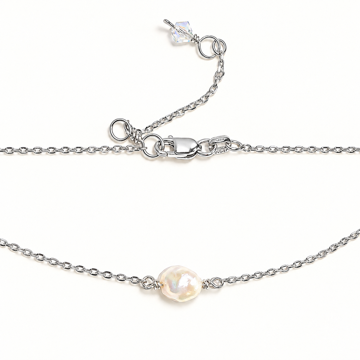 Keshi Pearl Choker Necklace with Swarovski Clasp
