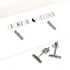 Rhinestone Diamond Bar stud earrings 02