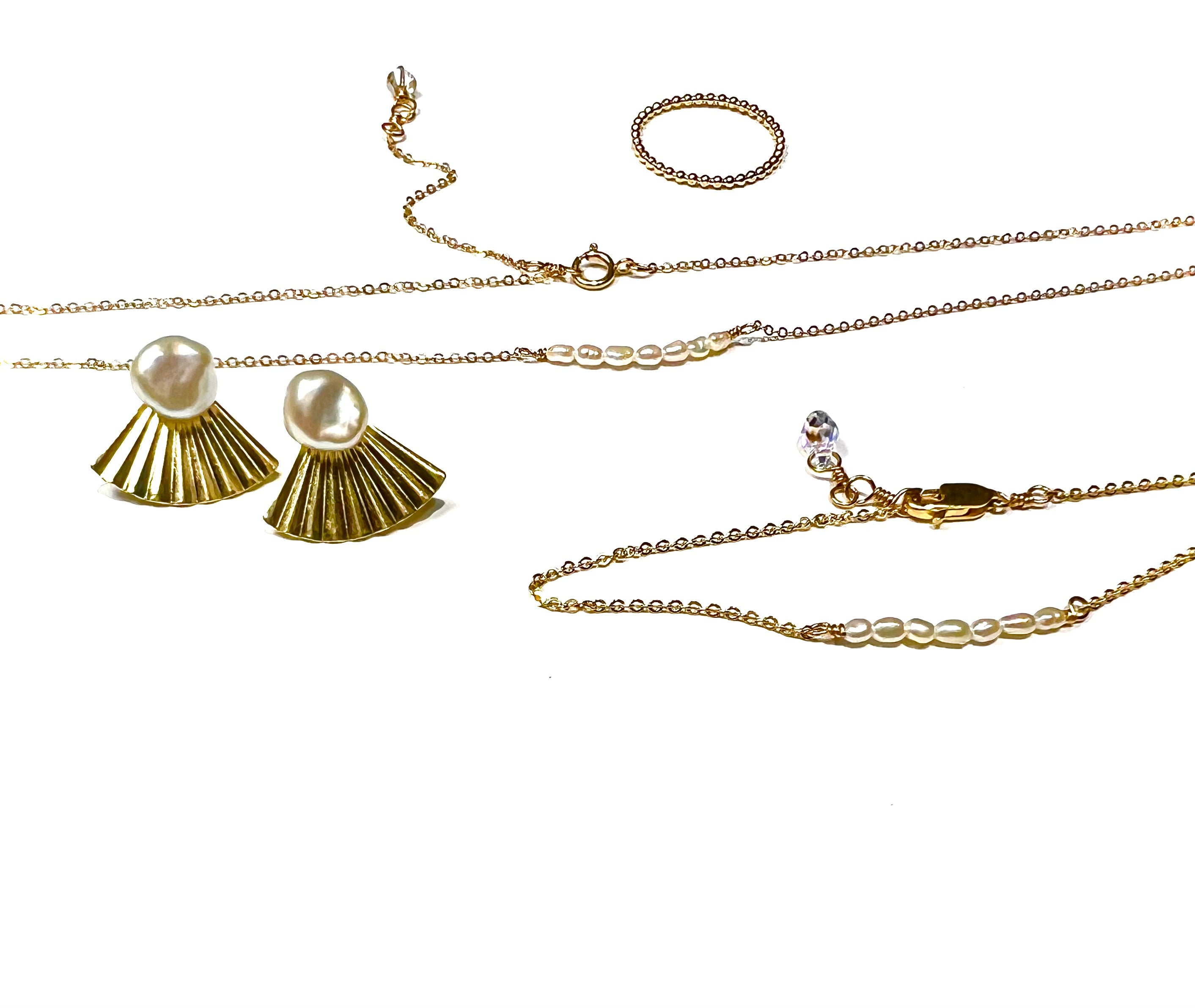 Rice water pearl set