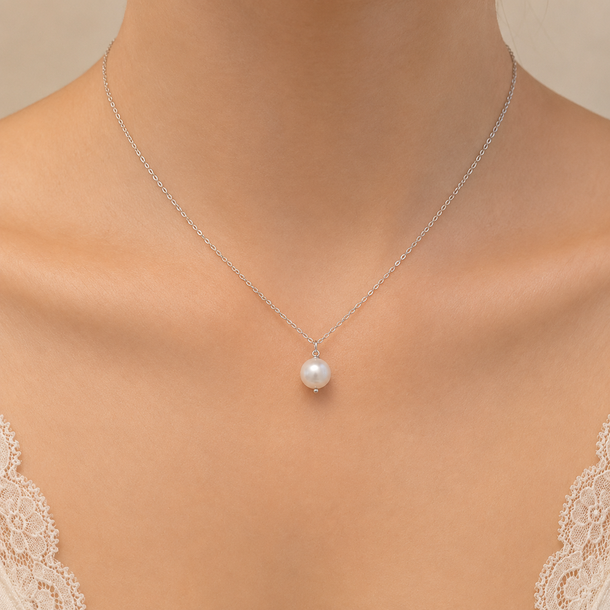 Round pearl gold filled chocker necklace