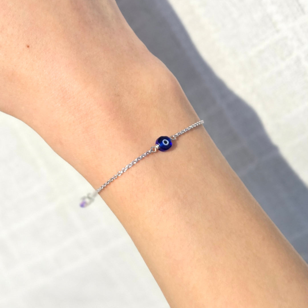 Sterling Silver Evil Eye Bracelet