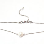 Sterling silver single pearl choker