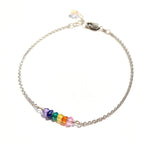 chakra crystal silver bracelet 