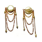 Coin Pearl Chandelier Earrings