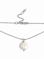 Coin Pearl Drop Necklace with Swarovski Clasp
