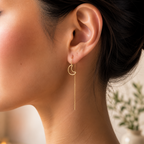 crescent moon threader gold