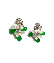 Load image into Gallery viewer, Jade Moonstone sparkle studs, cluster stud earrings
