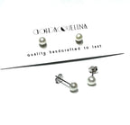 Freshwater pearl button mini stud earrings