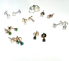 Load image into Gallery viewer, 14K GF or Sterling Silver Swarovski stud earrings
