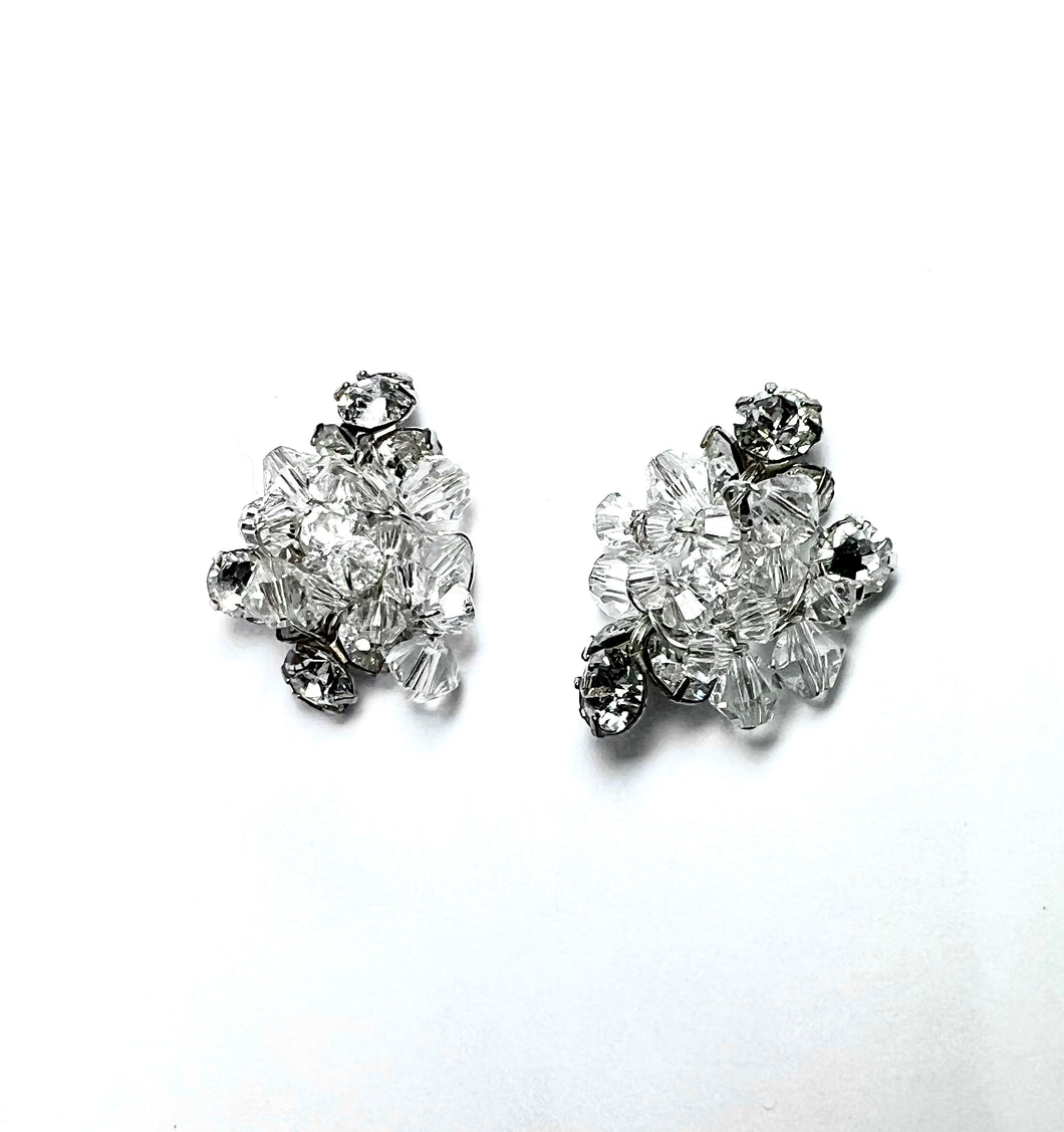 Clear rhinestone Diamond and Swarovski crystal studs