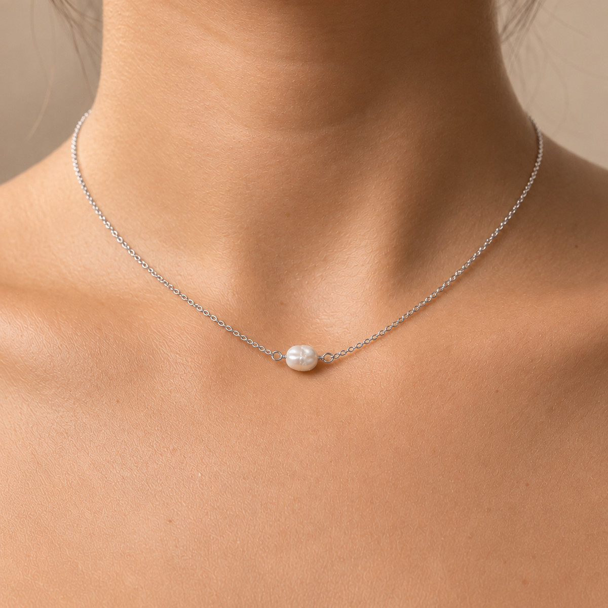 keshi pearl necklace sterling silver