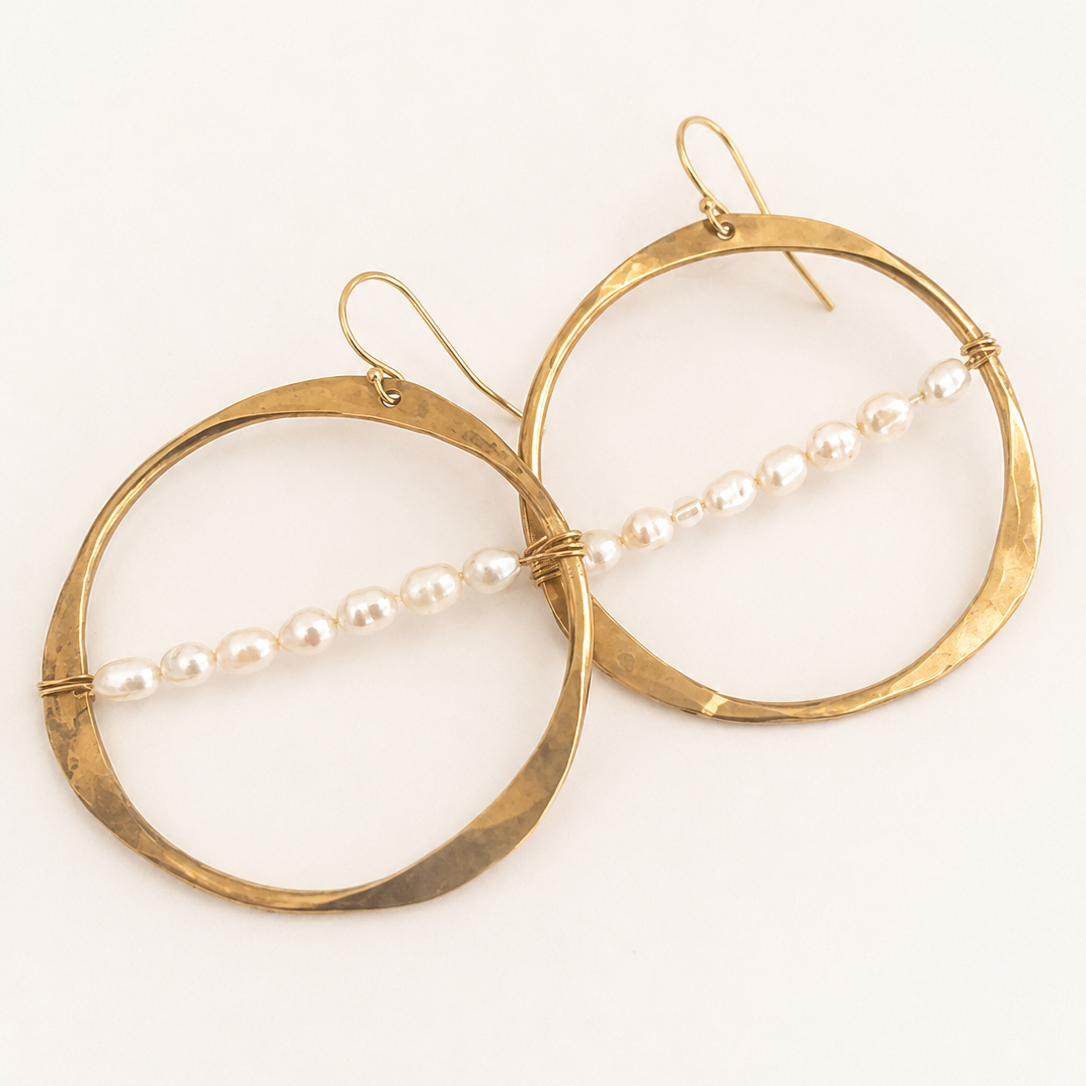 Parisian Hoop with Pearl earrings