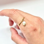Pearl Dangle Ring, 14K Gold Filled Ring