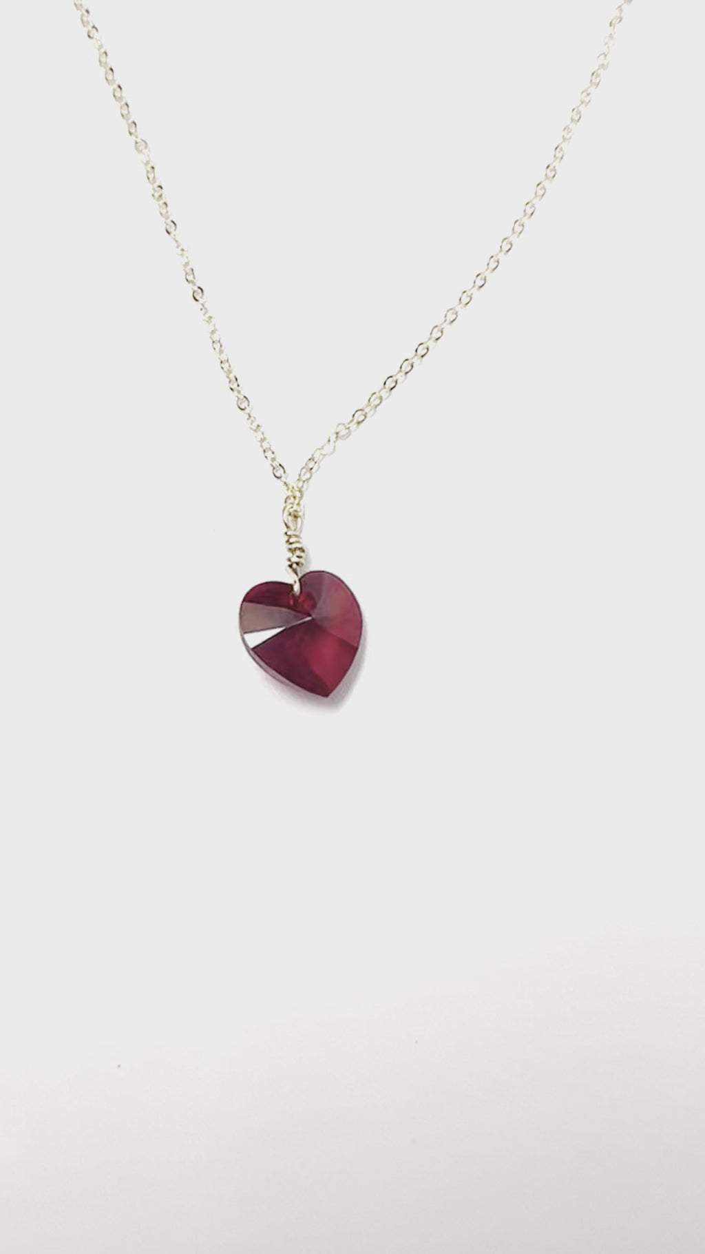Red Heart Swarovski Drop Necklace