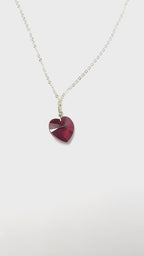 Red Heart Swarovski Drop Necklace