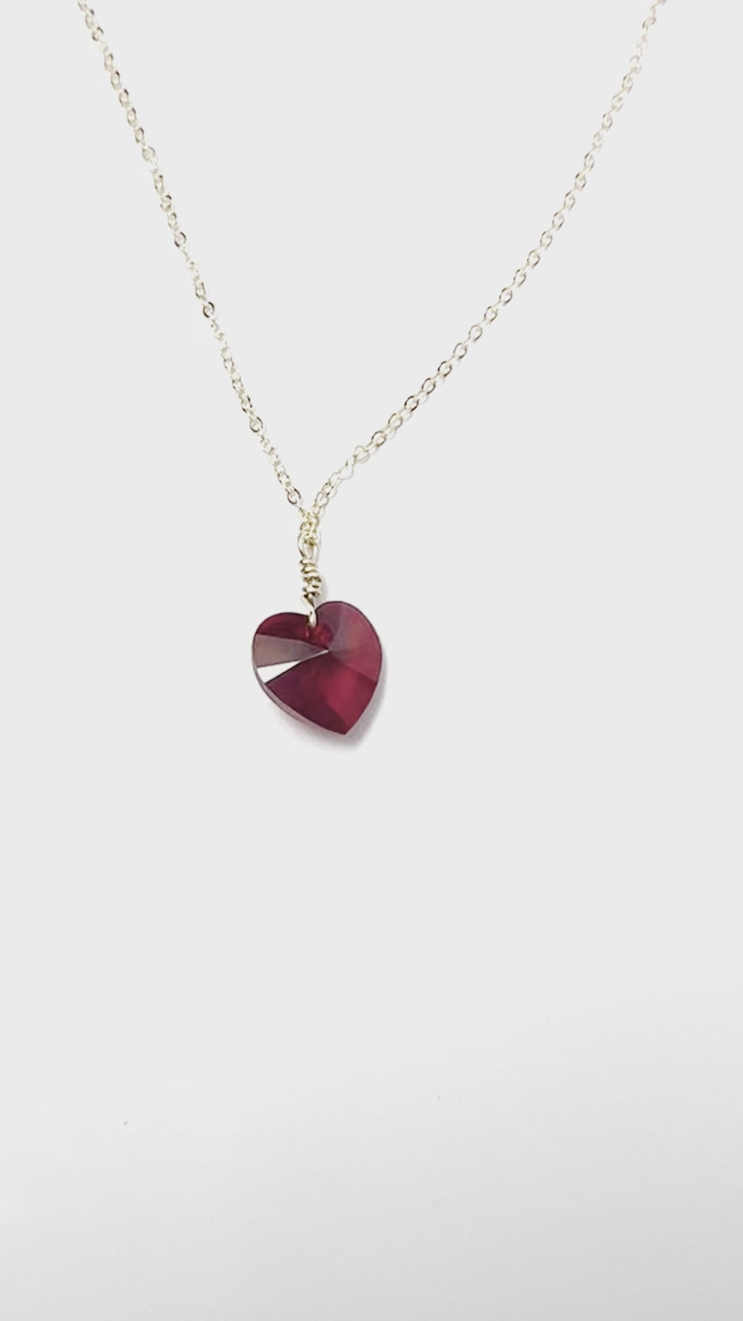 Red Heart Swarovski Drop Necklace
