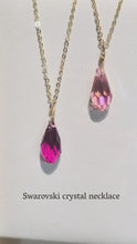 Load and play video in Gallery viewer, Swarovski Crystal Droplet Necklace: Many Colors Available
