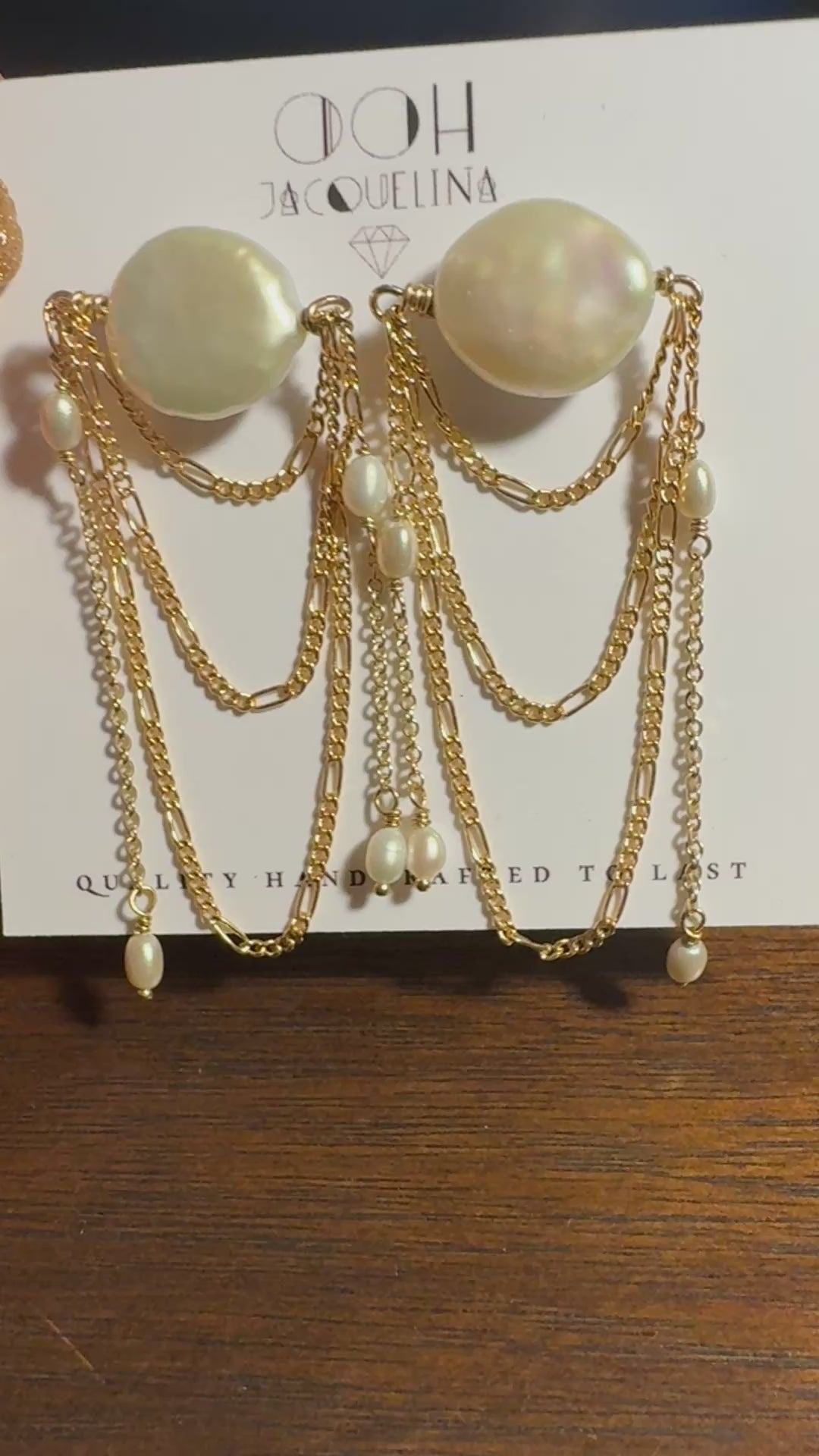Coin Pearl Chandelier Earrings