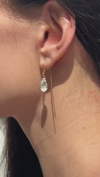Swarovski Crystal Droplet Threader Earrings