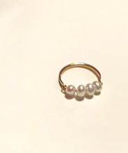 Load and play video in Gallery viewer, Four Pearl ring 14K gold filled Ring (or sterling silver ring)

