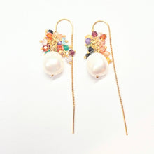 Load image into Gallery viewer, Crystal Droplet Festival Threader earrings

