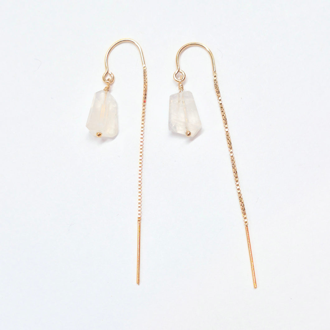 Moonstone thread earrings