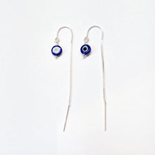 Load image into Gallery viewer, Evil Eye threader earrings
