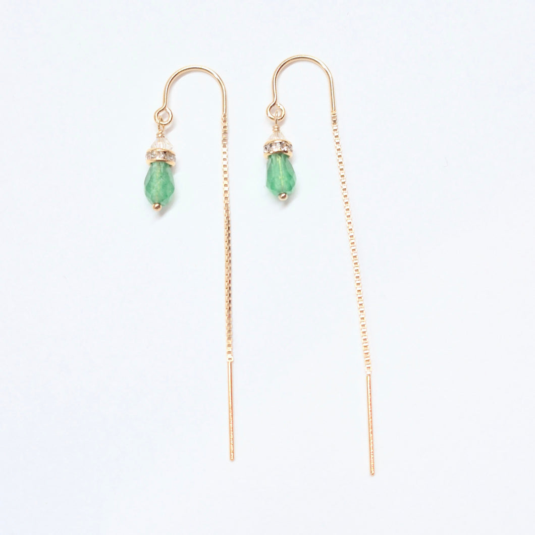Jade dainty earrings