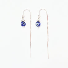 Load image into Gallery viewer, Evil Eye threader earrings
