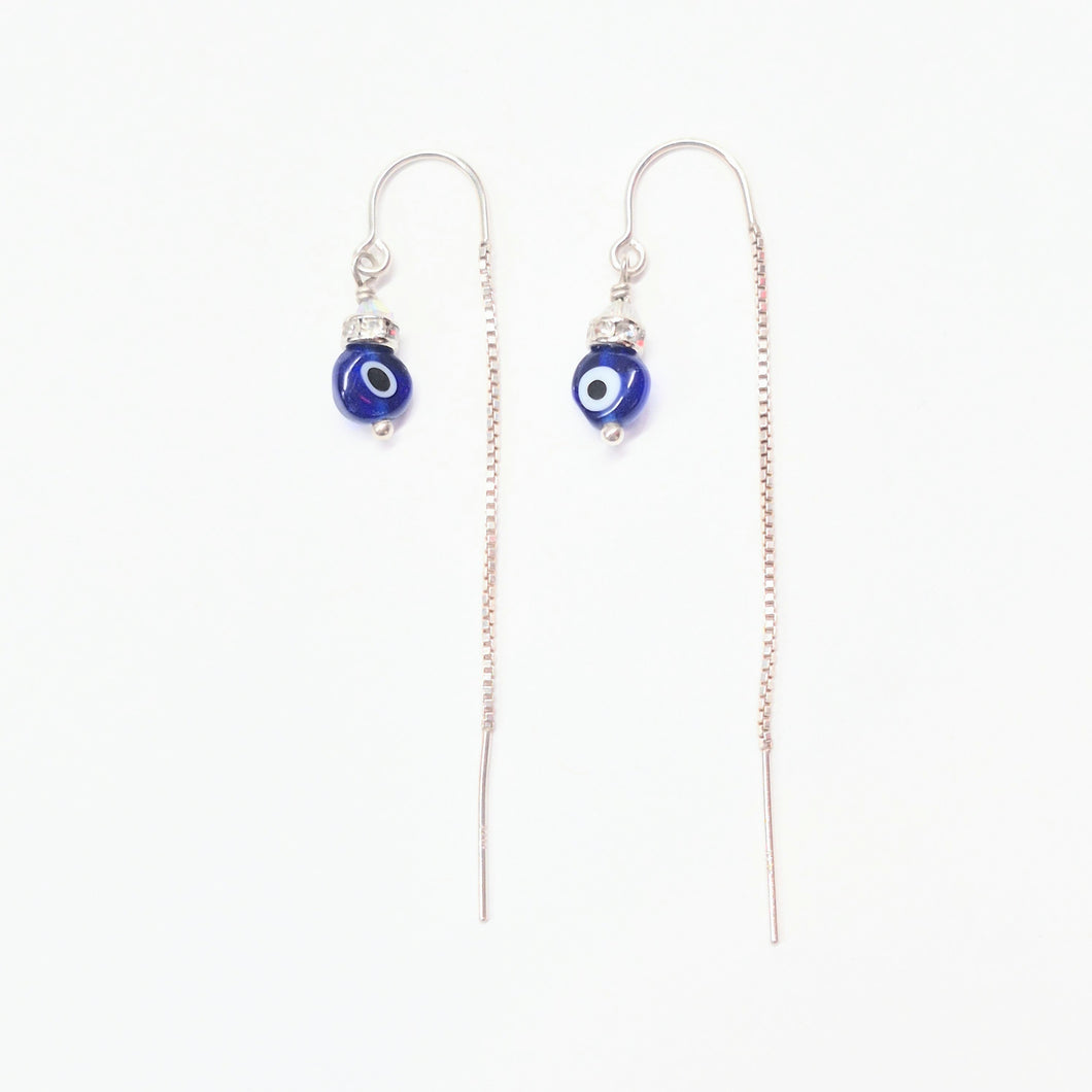 Evil Eye threader earrings